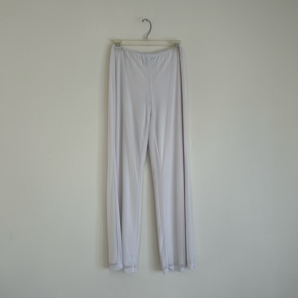 Vintage Y2K mesh off-shoulder bell sleeve tube top & matching wide leg pants set - Picture 3 of 10